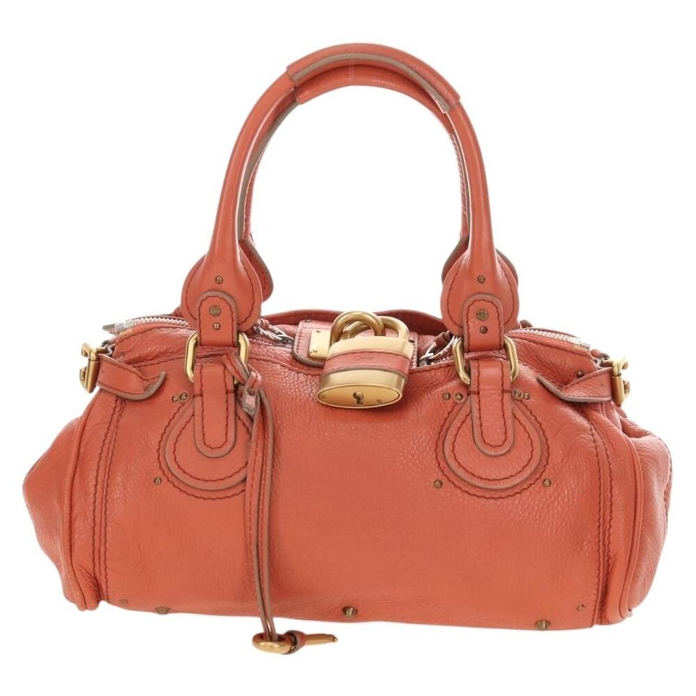 Chloe Leather Paddington Handbag Orange